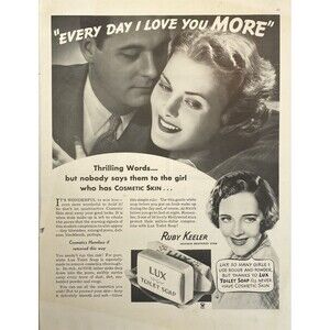 LUX Toilet Soap "Ruby Keeler: Warner Brothers Star Vintage Print Ad 1935